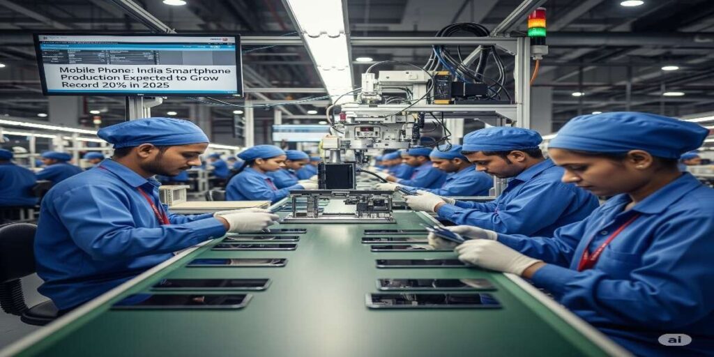 Mobile phone india smartphone production growth 2025
