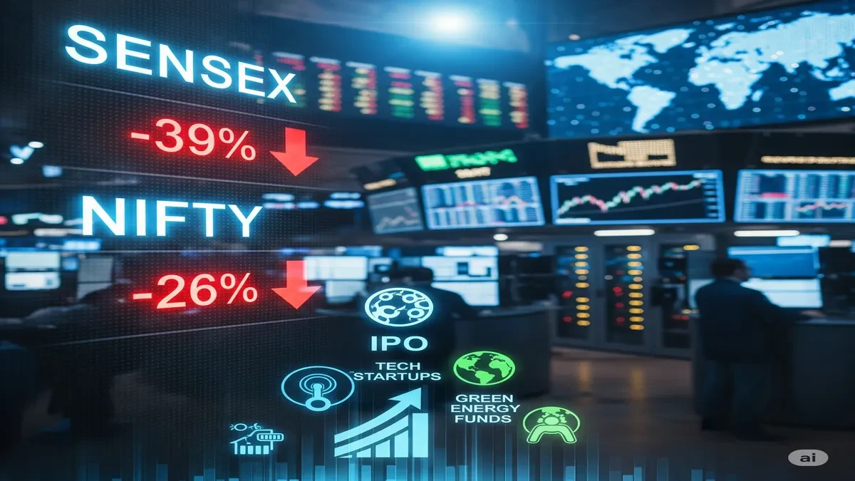 Market Update Sensex Nifty fall 5 new IPOs