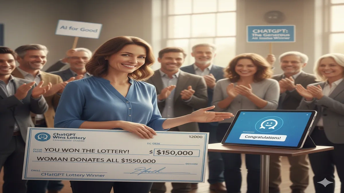 ChatGPT Powe, Wins Lottery, Woman Donates All money