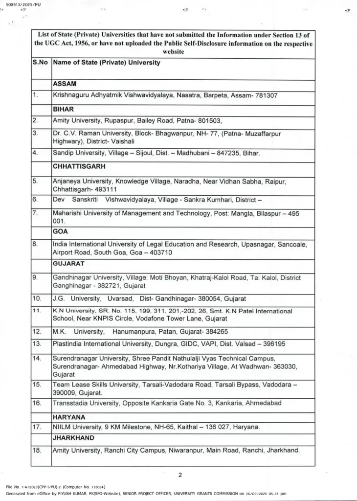 UGC, University