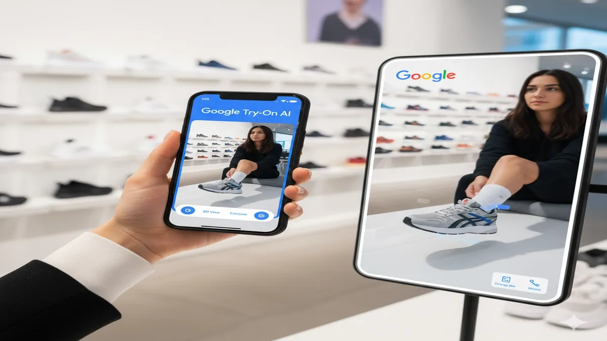 Google New Tool, Shoe Try-On, AI Shopping, Virtual Try-On, Google E-commerce