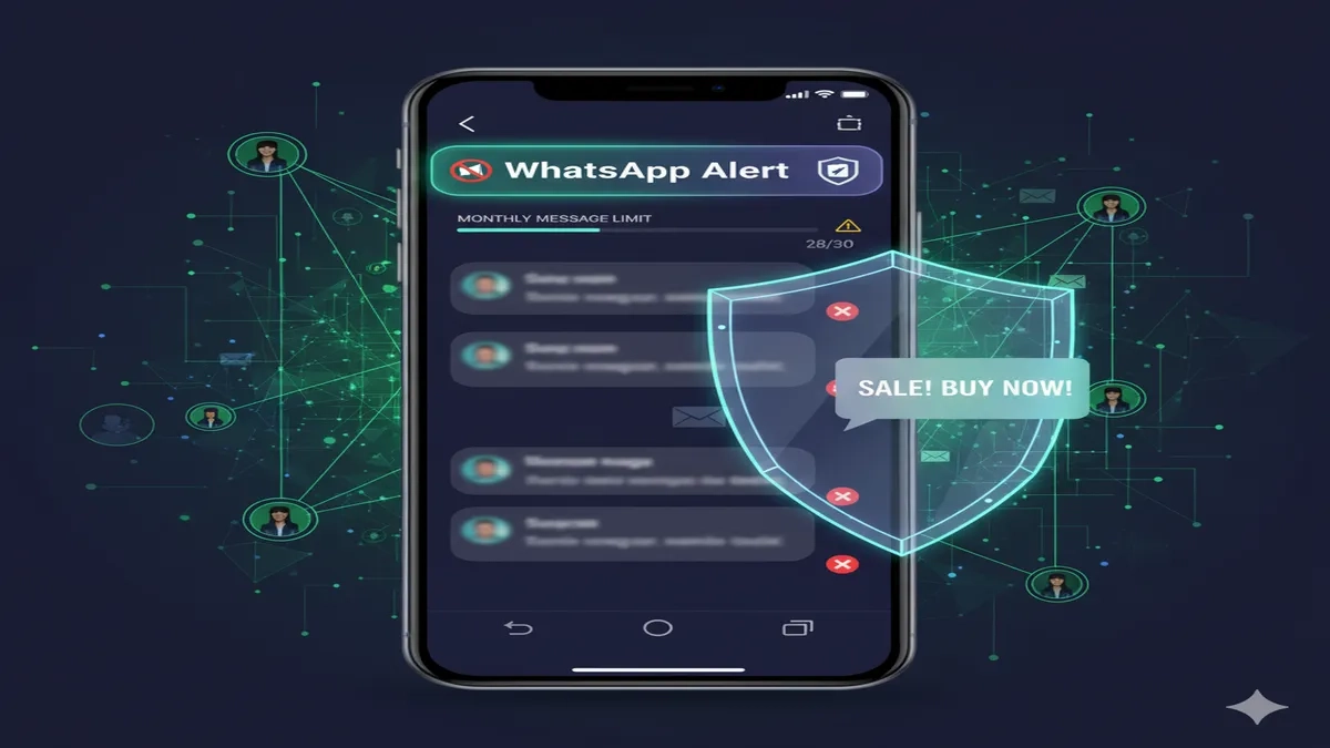WhatsApp Alert, Spam Messages, Monthly Limit, Business Accounts, Anti-Spam Tool