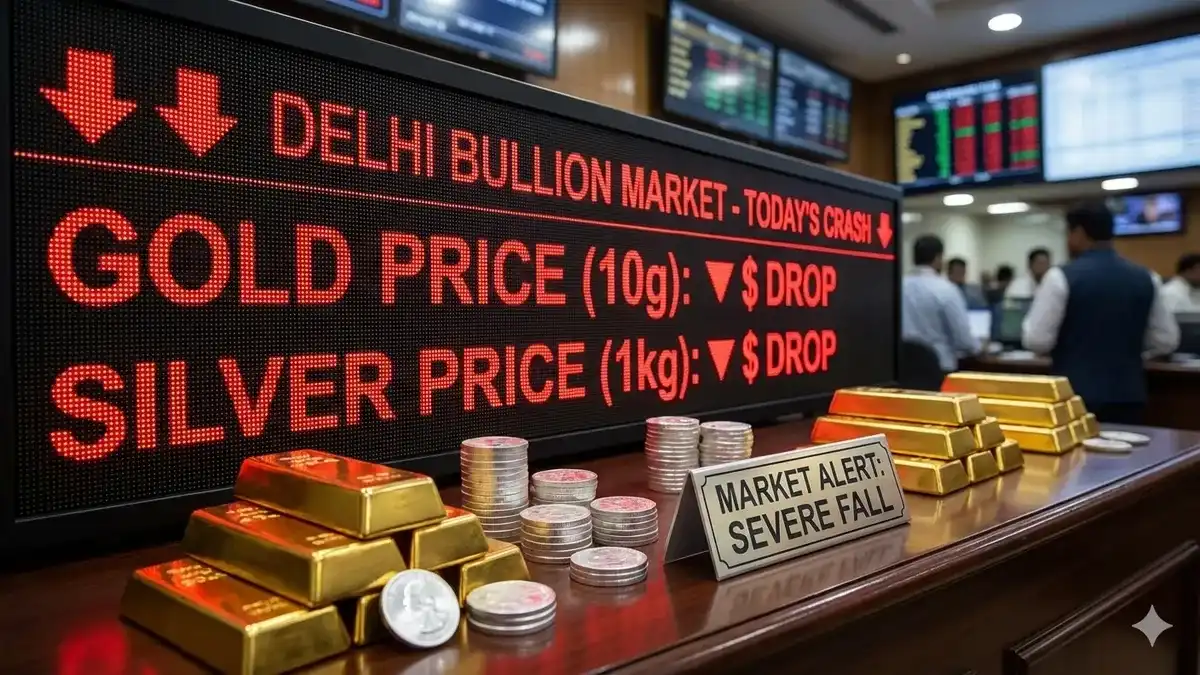 Gold Price Today, Silver Rate Crash, Delhi Bullion Market, Gold Silver Investment, Commodity Market News.