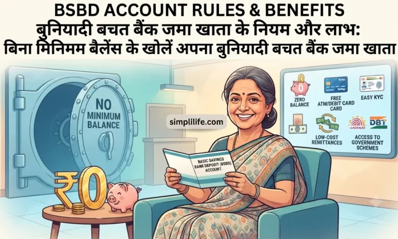 Zero Balance BSBD Account Rules & Benefits RBI