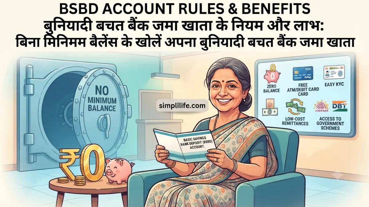Zero Balance BSBD Account Rules & Benefits RBI